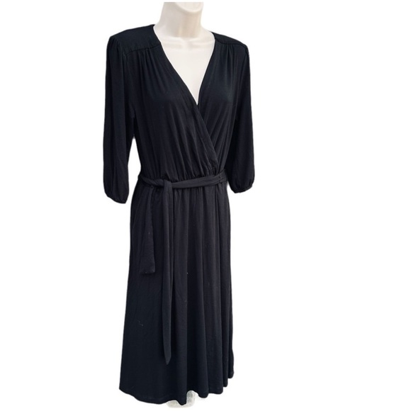 DRAPER JAMES Rsvp Wrap Dress Black size small - Picture 3 of 4